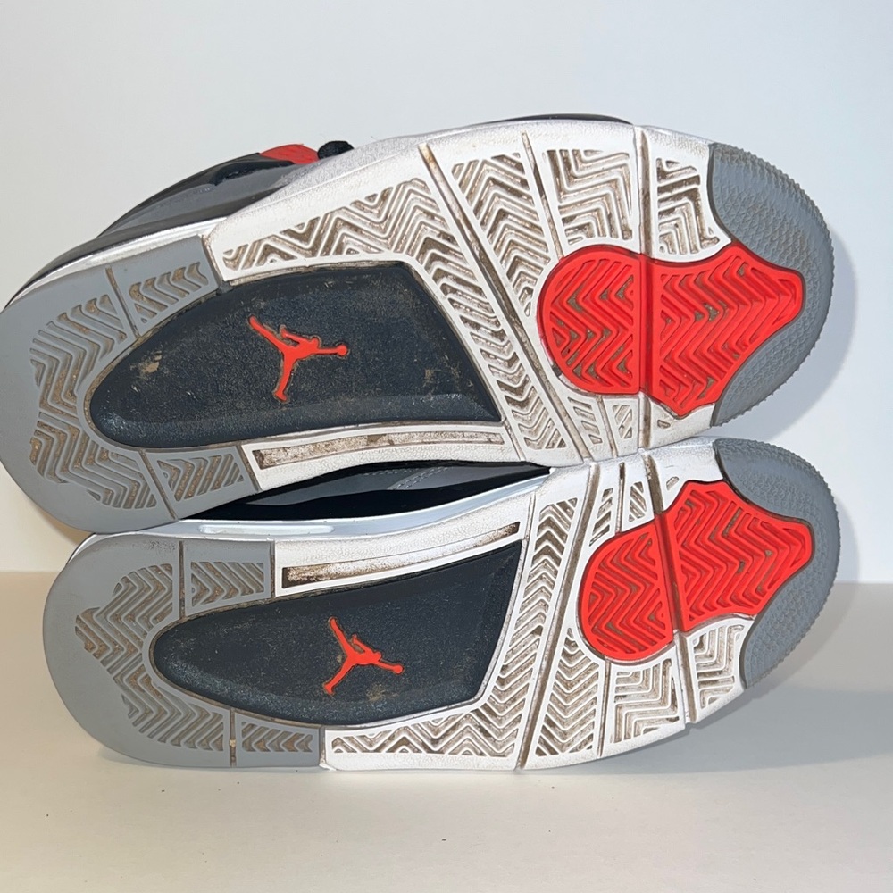 Air Jordan Flight 4 Retro "Infrared" Black Grey Red Youth GS Size 3.5Y - Picture 9 of 10